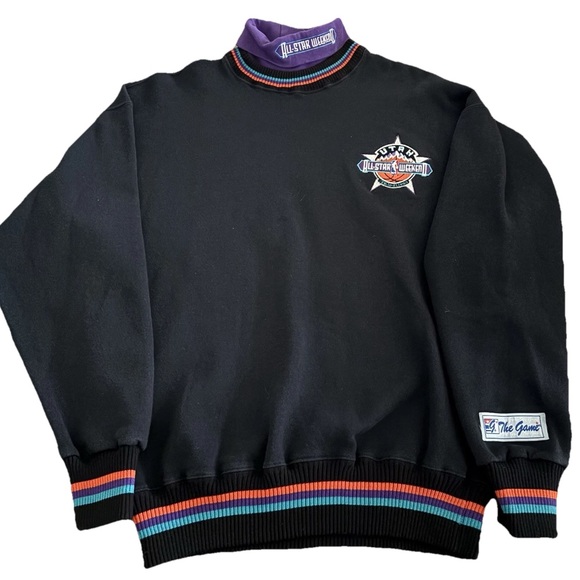 Vintage 1993 Utah NBA All-Star Game Sweatshirt Large USA Mock Neck Trim - Picture 1 of 11